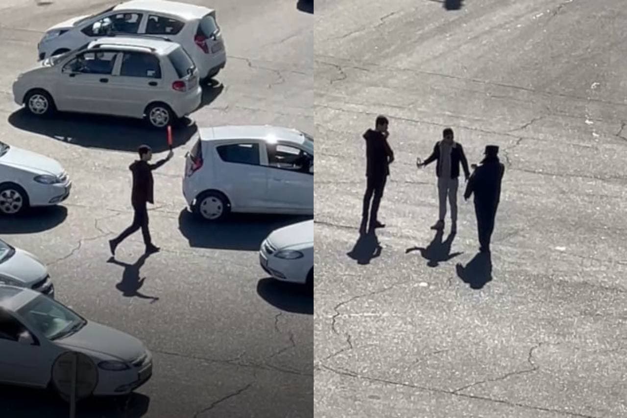 В Ташкенте на проспекте Беруний узбекистанец разогнал пробку