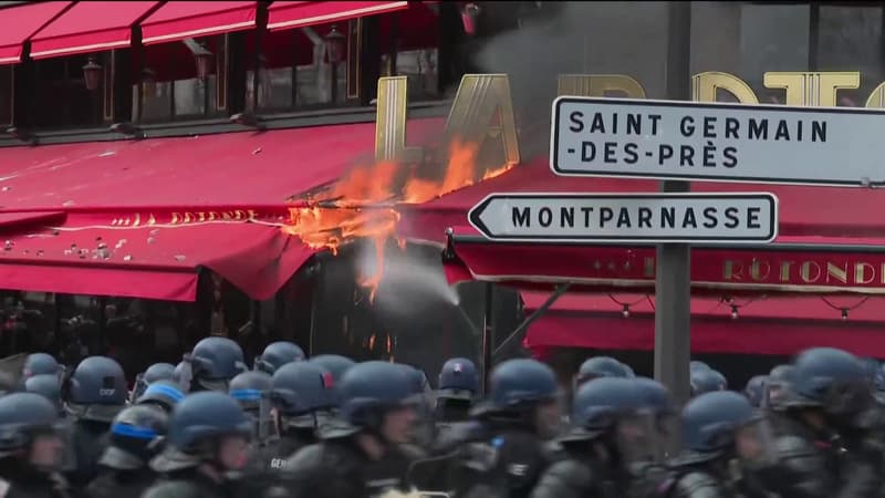 В Париже протестующие подожгли любимый ресторан Макрона