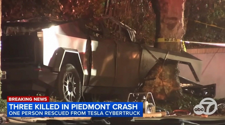 В США загорелся Tesla Cybertruck, трое пассажиров погибли