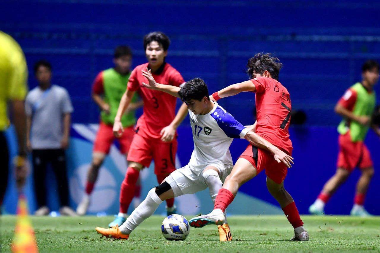 Молодежка Узбекистана вылетела из Кубка Азии, проиграв Южной Корее (видео)