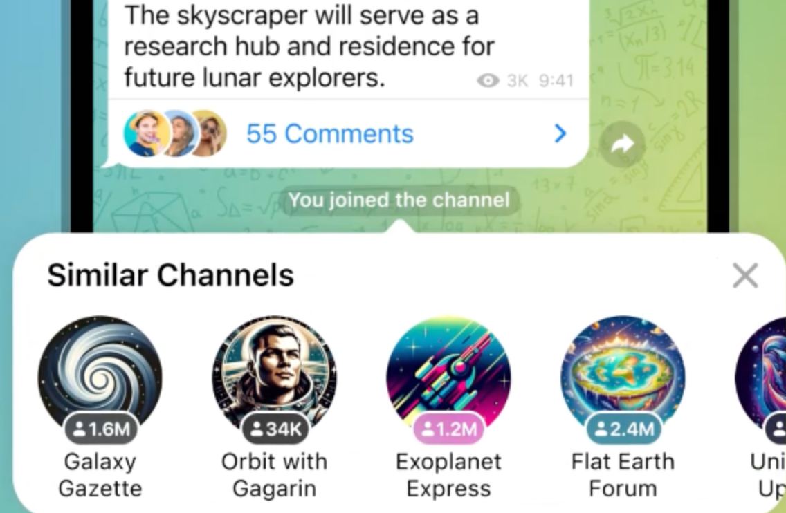 В Telegram появились подборки каналов и репост историй