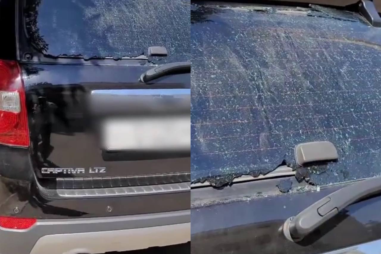 У узбекистанца из-за аномальной жары лопнуло заднее лобовое стекло «Каптивы» — видео