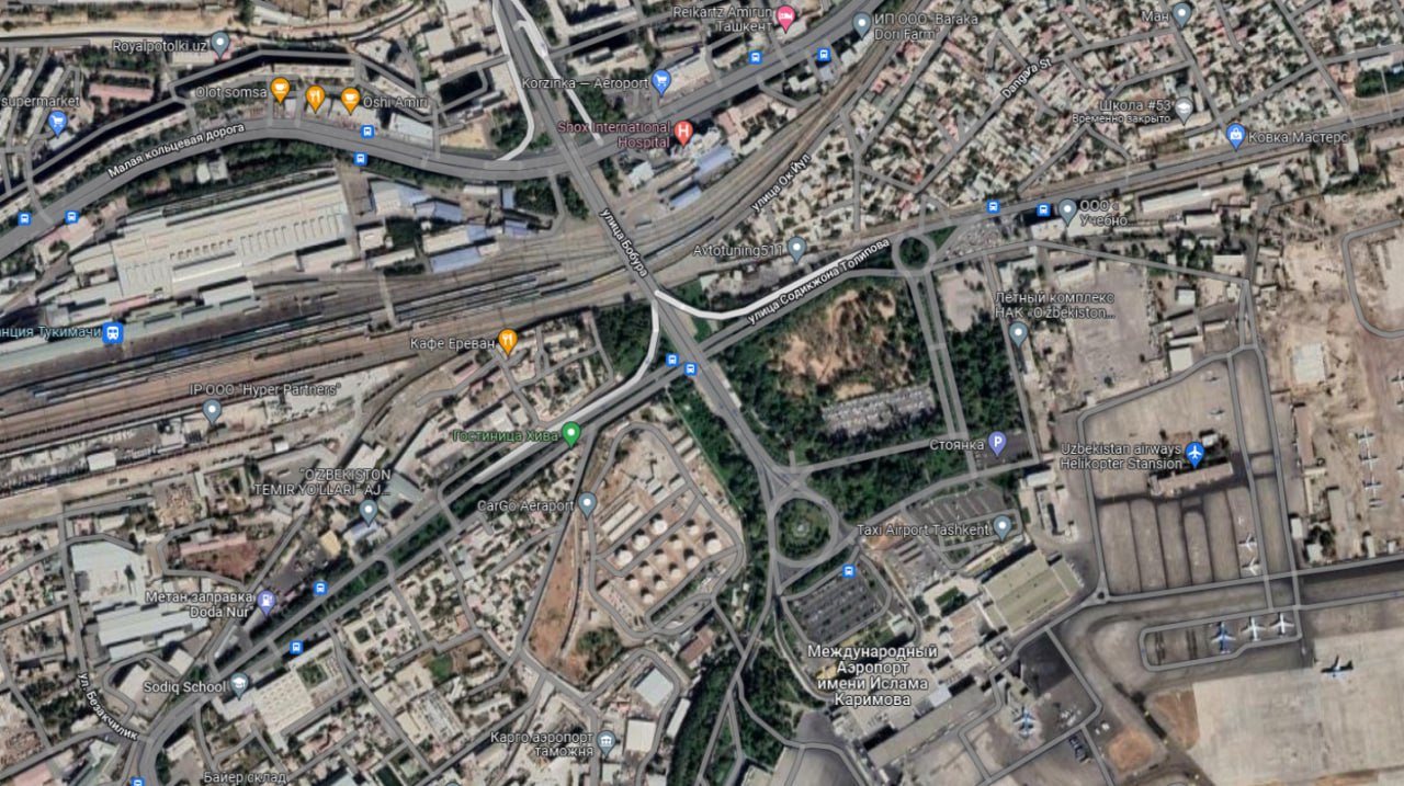 В Ташкенте частично перекрыли мост возле аэропорта — карта
