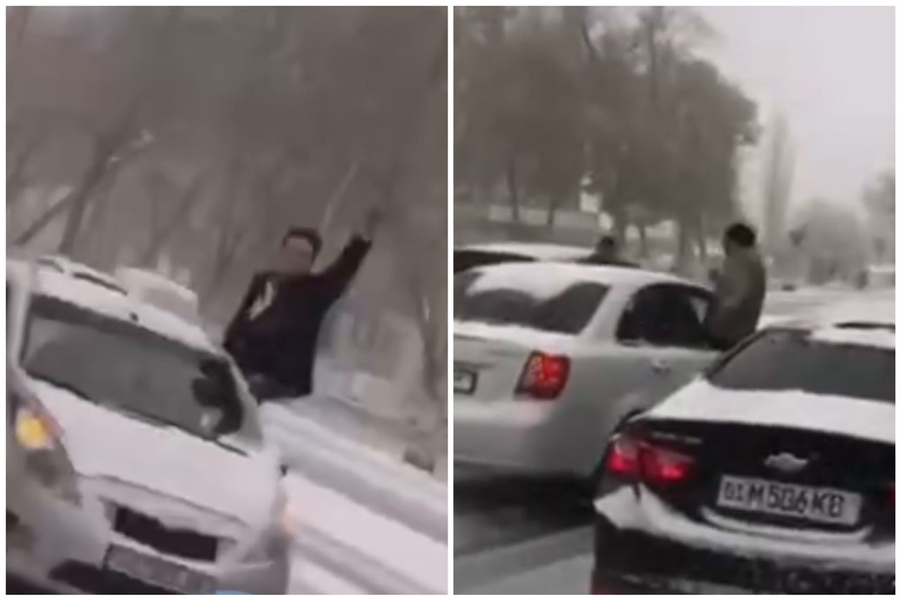 Водитель Spark в Ташкенте высунулся из автомобиля во время движения и поплатился — видео