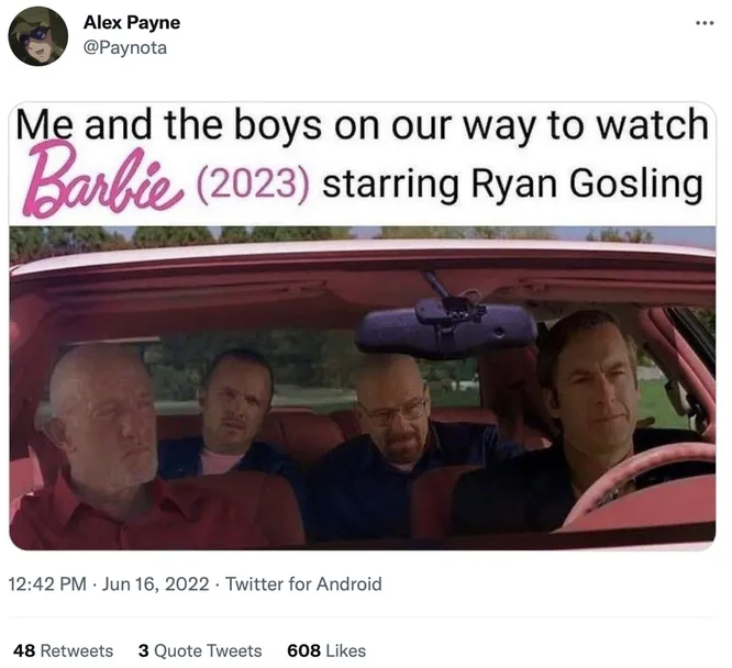 «Мы с парнями едем смотреть «Барби» (2023) с Райаном Гослингом»<br>