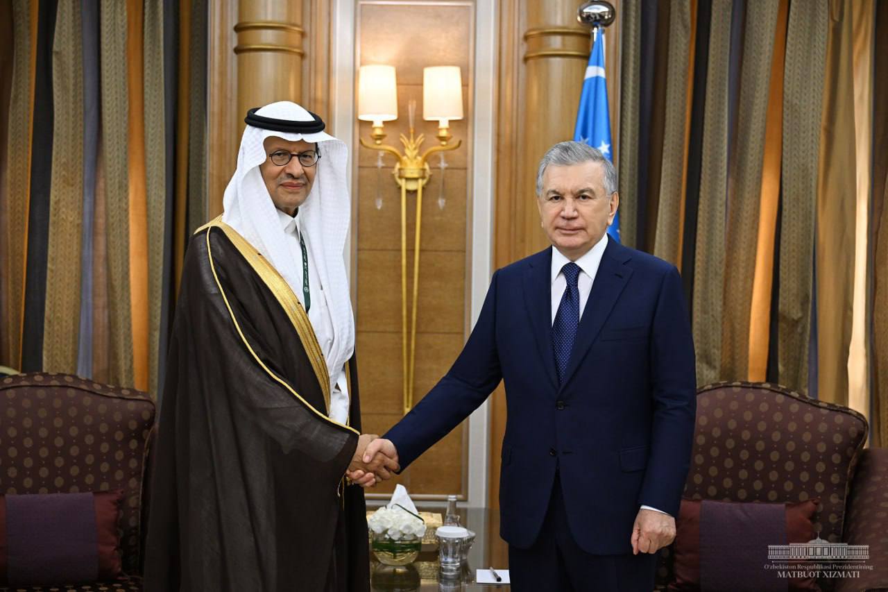 Shavkat Mirziyoyev Saudiya Arabistoni energetika vaziri bilan uchrashuv oʻtkazdi