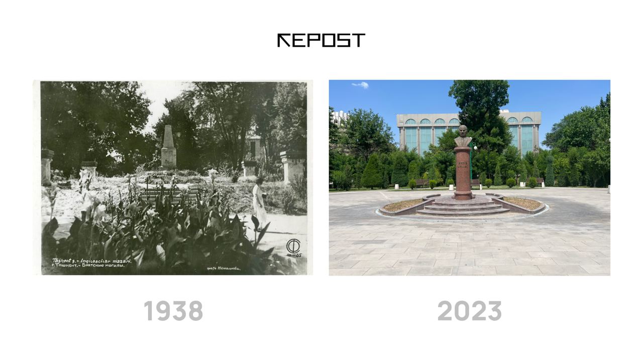 Парк Якуба Коласа тогда и сейчас, изображение: Repost.uz