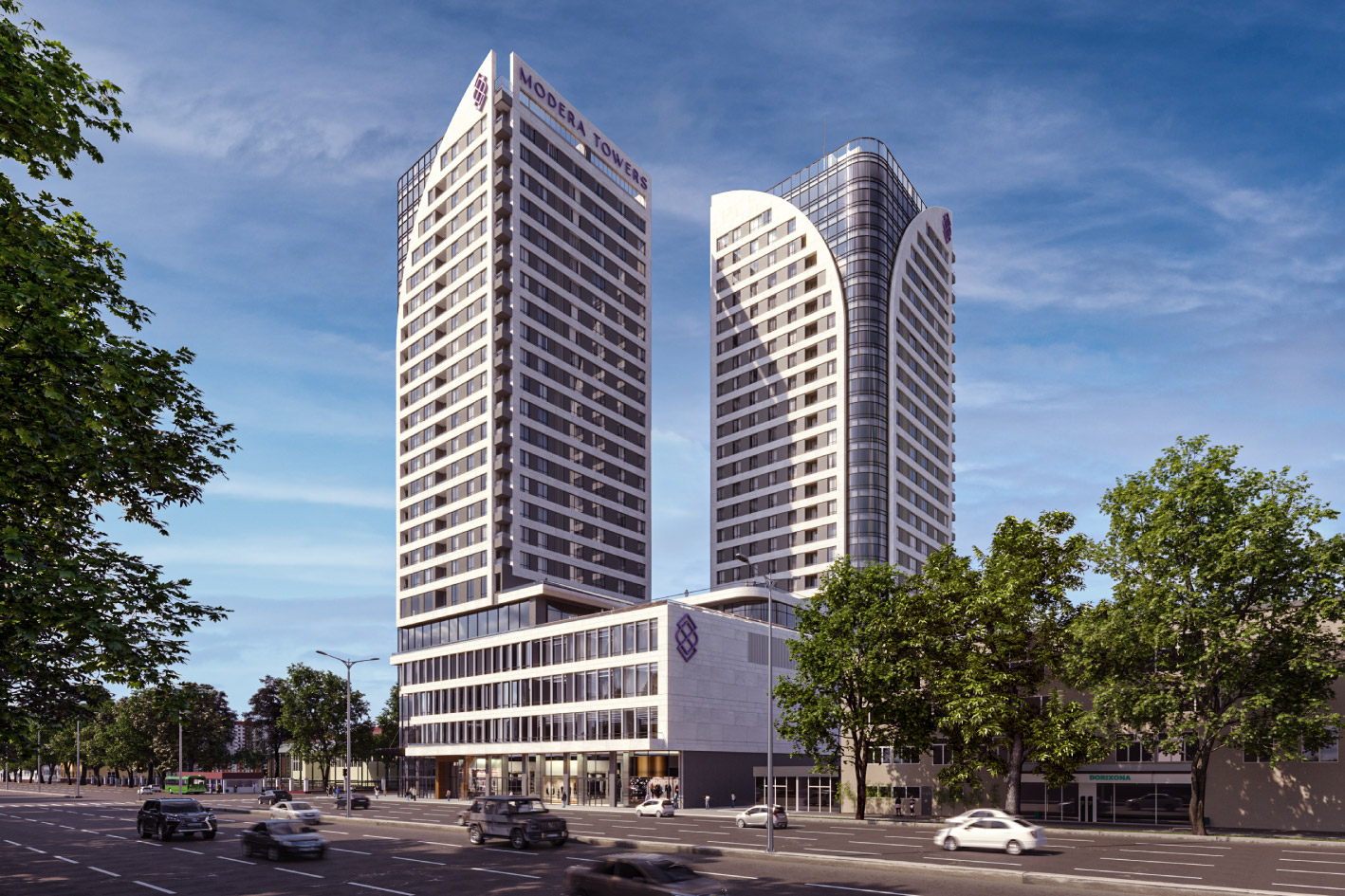 Modera Towers: многофункциональный 24-этажный комплекс с офисными помещениями и квартирами от 24 м²