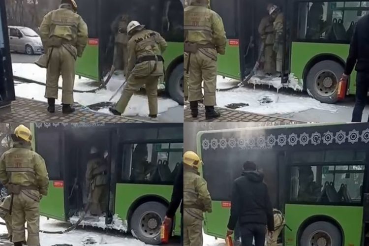 В столице «на ходу» загорелся пассажирский автобус 