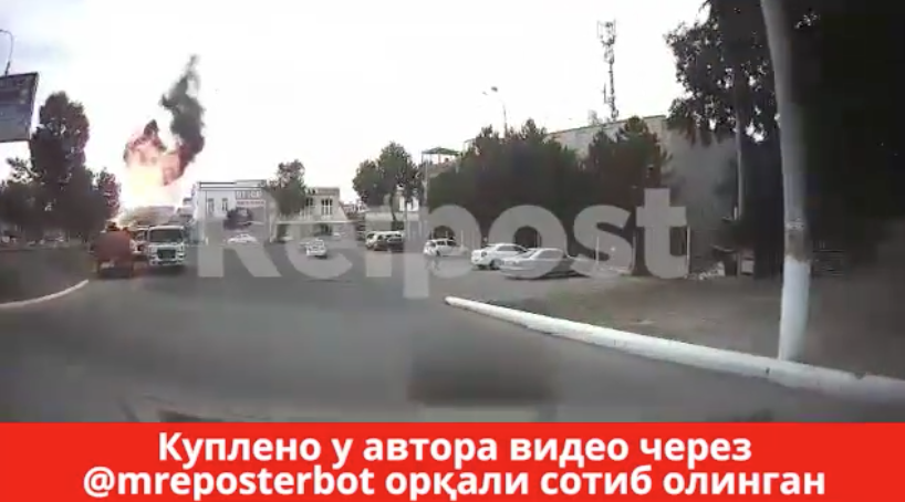 Эксклюзив: опубликовано видео момента взрыва бензовоза в Ташкенте