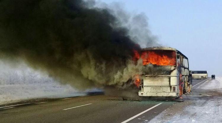В суд передано дело о сгоревшем автобусе в Казахстане, где погибли десятки узбекистанцев