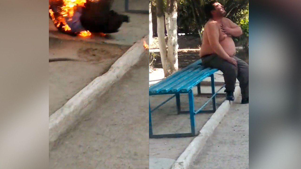 Мужчина поджег себя у здания хокимията в Термезском районе (видео) 