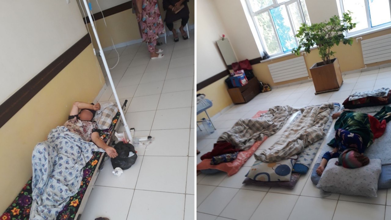 В Кашкадарьинской области беременных женщин разместили на полу больницы
