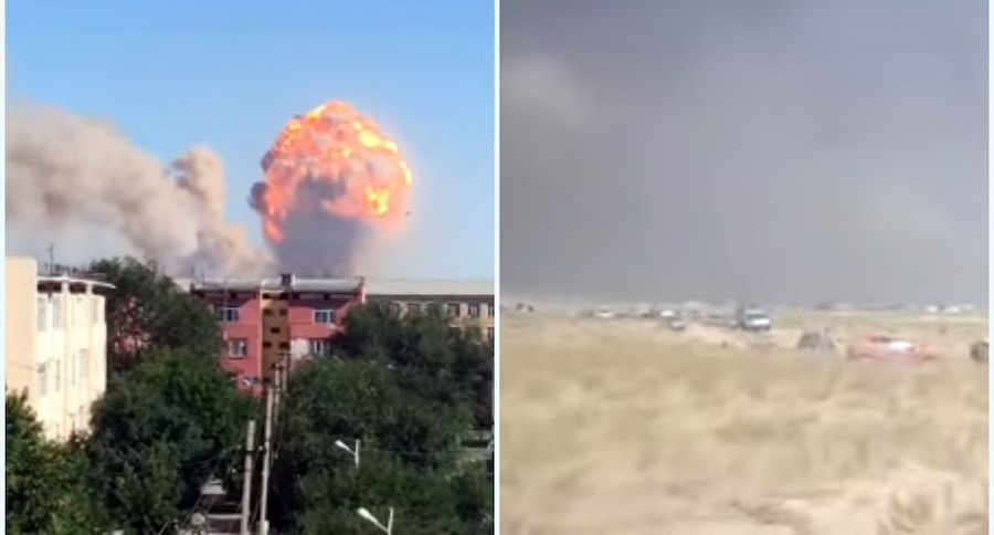 Видео серии взрывов в казахском городе  Арыси появилось в сети 