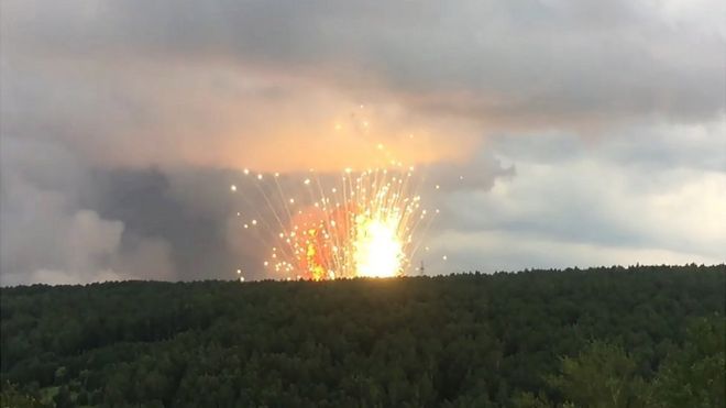 В Красноярском крае загорелся склад боеприпасов
