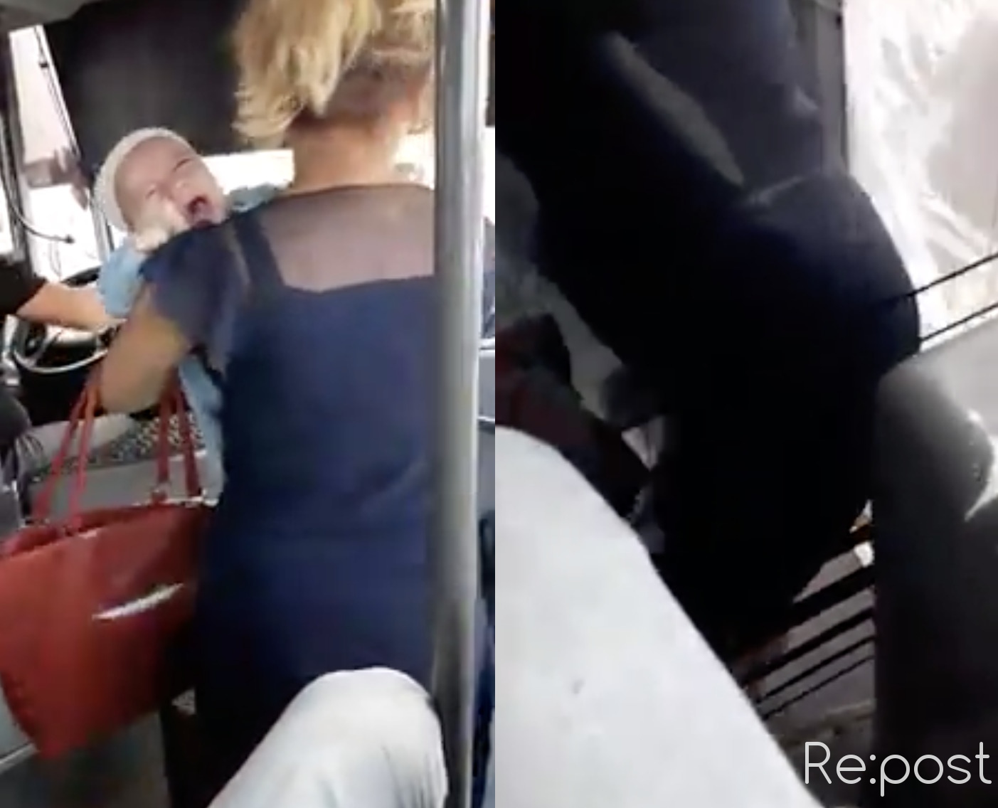 В Ташкенте женщина-пассажир с ребенком на руках потребовала остановить автобус и выбила стекло