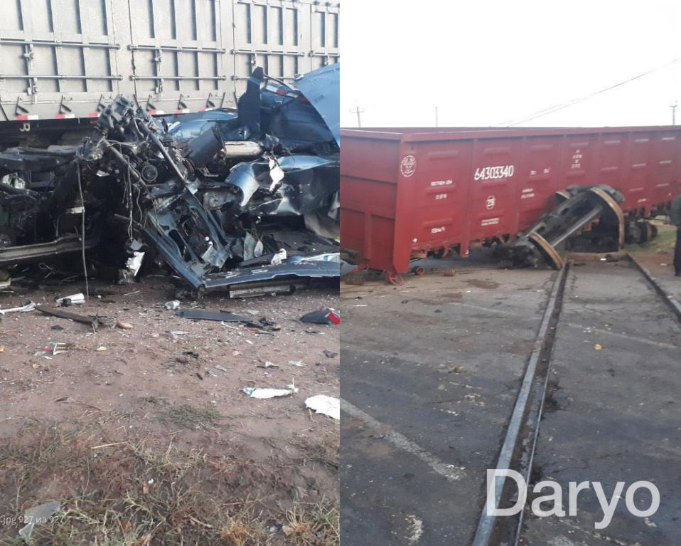 Страшное ДТП в Ангрене: тепловоз сошел с рельсов после столкновения с грузовиком
