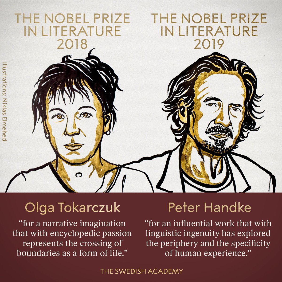 Объявлены сразу два лауреата Нобелевской премии по литературе