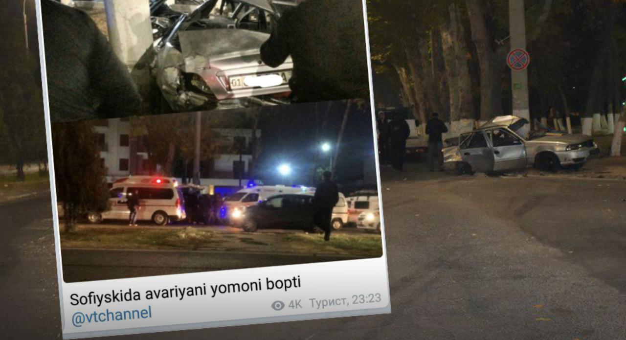 19-летний водитель Nexia скончался в ночном ДТП в Ташкенте