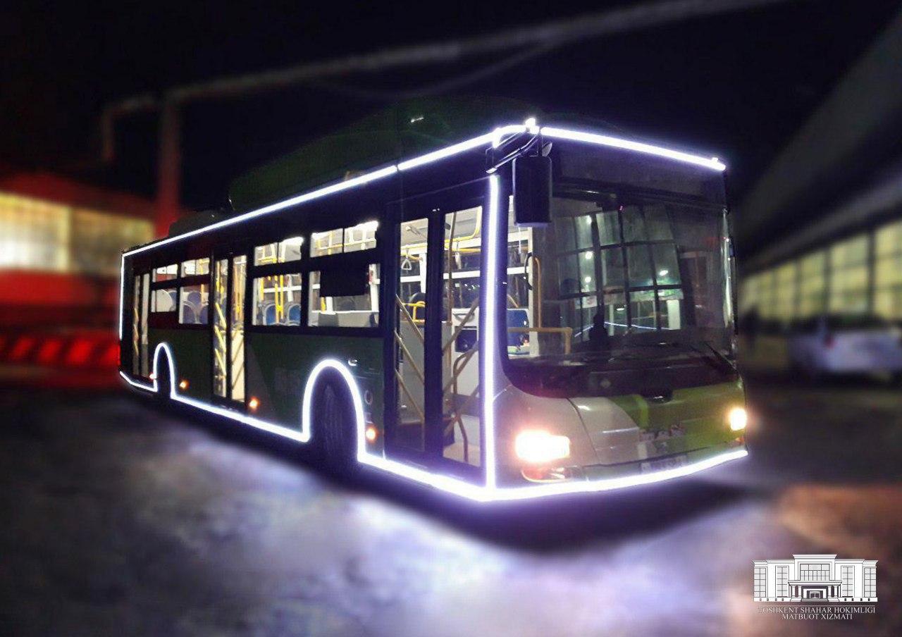 По Ташкенту проедет новогодняя автобусная колонна