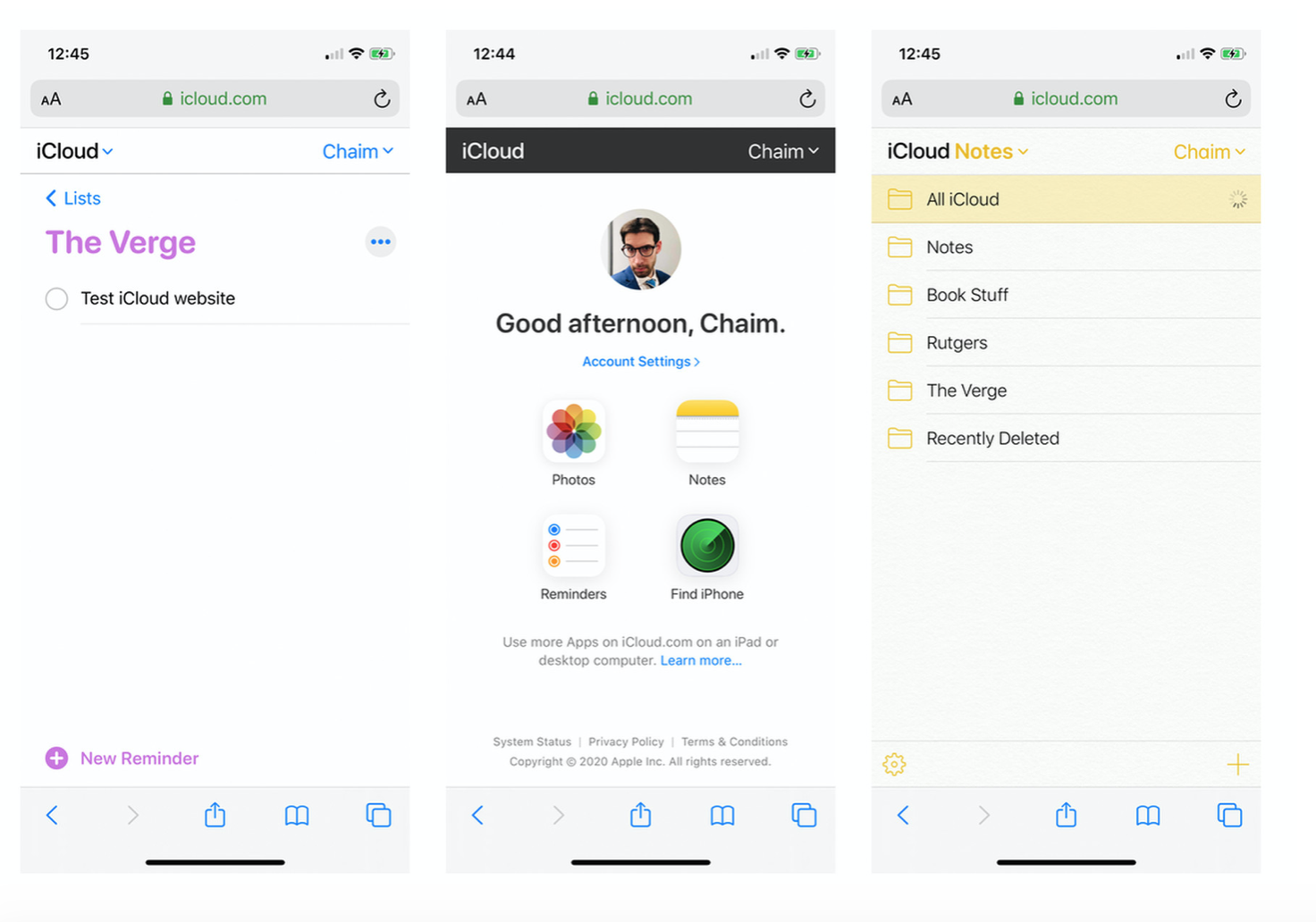 Apple разработала мобильную версию сайта iCloud.com для iOS и Android 