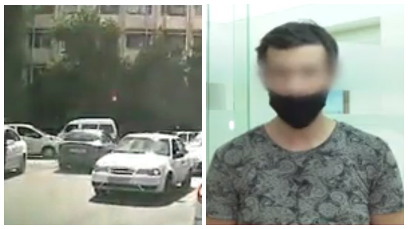 В Ташкенте водитель Lacetti прокатил на капоте человека и был задержан