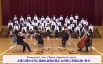 Хор из Японии исполнил гимн Узбекистана - видео