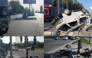 В Ташкенте грузовик протаранил Damas