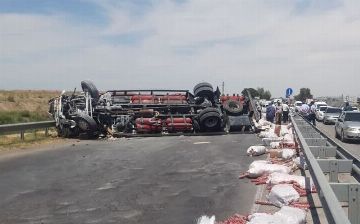 В Сырдарьинской области случилась трио-авария: «Нексия», «Дамас» и грузовик