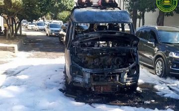 В Ташкенте сгорела маршрутка