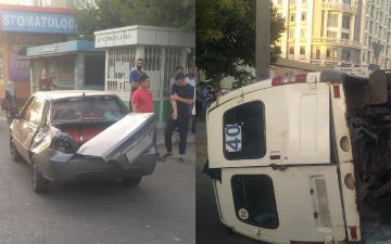 В Юнусабадском районе Ташкента «Нексия» врезалась в маршрутку - пятеро людей пострадали