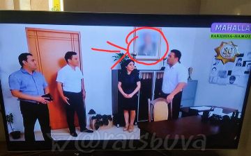 На узбекском телевидении замазали портрет первого президента Узбекистана 