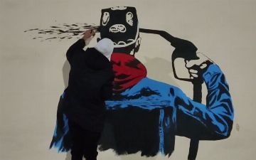В Ташкенте закрасили граффити, посвященное повышению цен на бензин