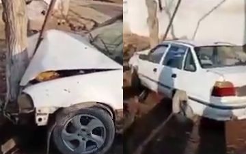 В Хорезмской области «Нексия» в попытках скрыться от ГАИ врезалась в дерево — видео