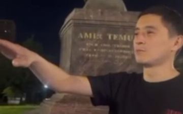 Пьяный парень предложил посадить картошку у памятника Амира Темура — видео
