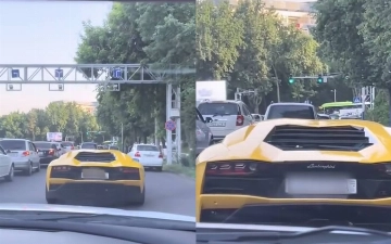На дорогах Ташкента заметили Lamborghini Aventador с «крутыми» номерами — видео
