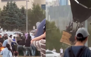В Нур-Султане упал воздушный шар с людьми — видео