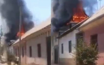 В Андижане загорелся жилой дом — видео