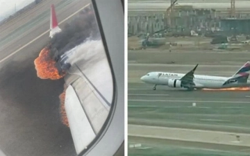 Peru aeroportida yo'lovchi samolyot o't o'chirish mashinasi bilan to'qnashib ketdi — video