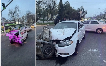 Toshkentda boshqa mashina bilan to'qnashgan Lacetti olti nafar piyodani ham urib yubordi