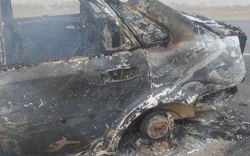 На юге Кыргызстана непонятно из-за чего взорвался автомобиль узбекистанца — фото