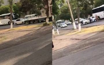 В Ташобласти оторвавшийся прицеп влетел в ехавшие позади машины (видео)