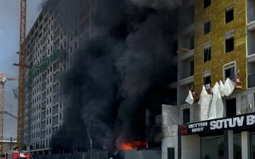 В Ташкенте произошел пожар в строящейся многоэтажке