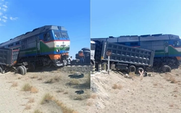 Qoraqalpog‘istonda KamAZ yo‘lovchi poyezdi bilan to‘qnashib ketdi