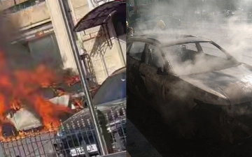 В Ташкенте загорелся электромобиль