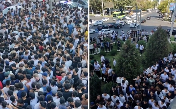 В Ташкенте толпа мужчин собралась у магазина из-за бесплатного креатина