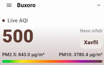 Синоптики назвали причину чрезмерного загрязнения воздуха в Бухаре