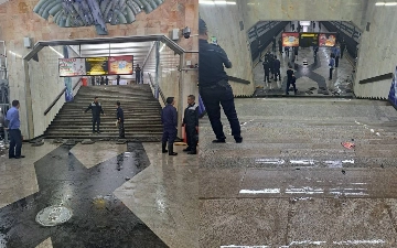 Yomg‘ir natijasida “Chorsu” metro bekatiga suv kirdi