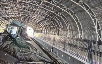 Toshkent metrosining “Turon” bekatida tom konstruksiyasining bir qismi qulab tushdi