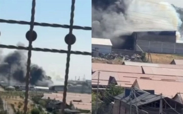 В Ташкенте произошел крупный пожар на складе